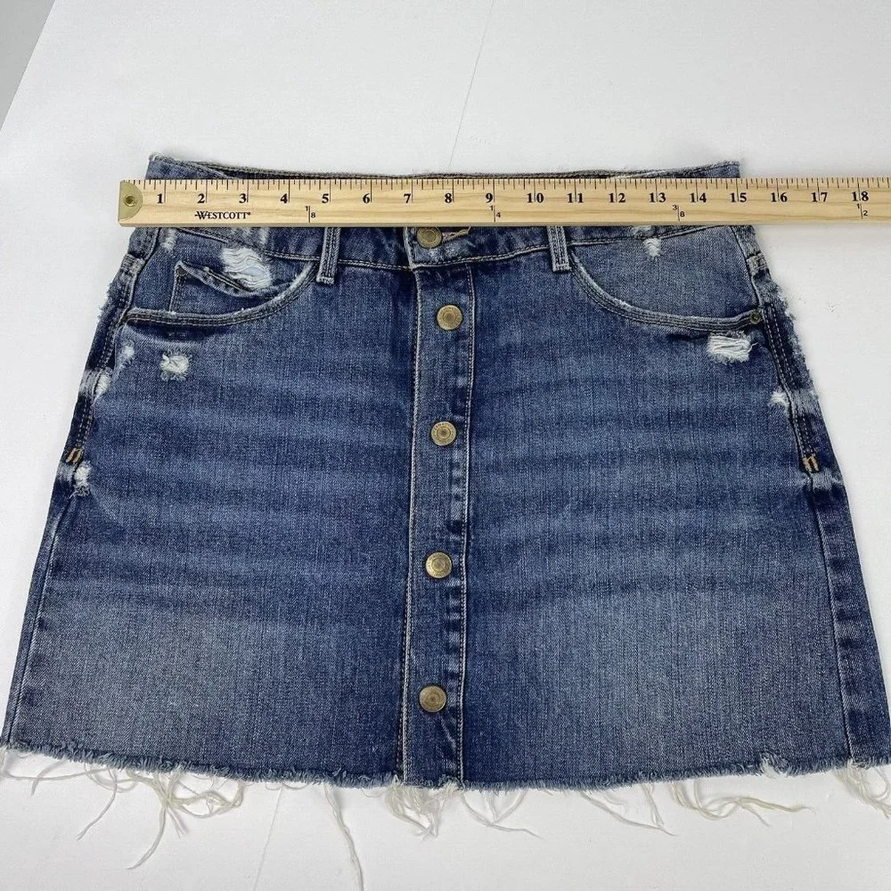 Zara Trafaluc Denim Skirt Womens Size Medium‎ Button Up Y2K 90's Cutoff